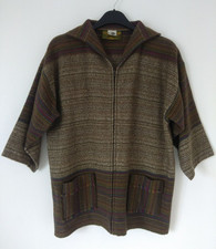 Curlew Weavers Vintage Wool Jacket 70s Welsh Woolen Woven Zipp Womens Uk 16/18?