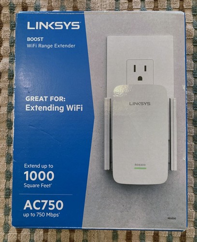OPEN BOX Linksys RE6300 AC750 Boost Dual Band WiFi Range Extender Repeater