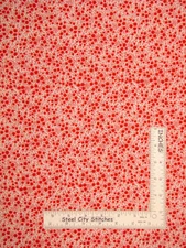 Red-Orange Wildflower Fields Floral Flower Cotton Fabric Santee By The yard