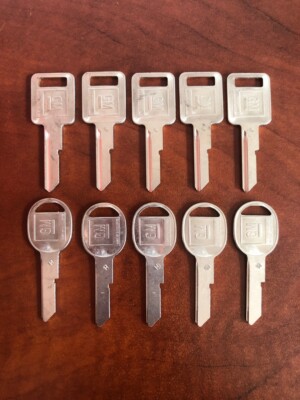 Blank Key 4 NEW GM Logo OEM E IGNITION +H DOORS/TRUNK Key Blanks Uncut 320404 + 320405 Strattec Key Blank