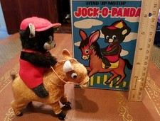 Jock-O-Panda ALPS WindUp Mech bear tin toy vintage rare original box TIN TOY LOT