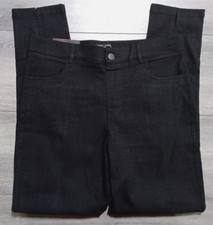 Mario Serrani Textured Pull On Pant Womens Medium Black Ankle