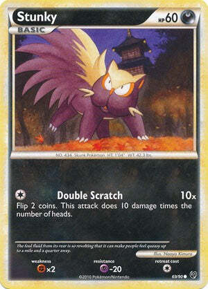 Pokemon Card HeartGold SoulSilver Undaunted 69/90 Stunky