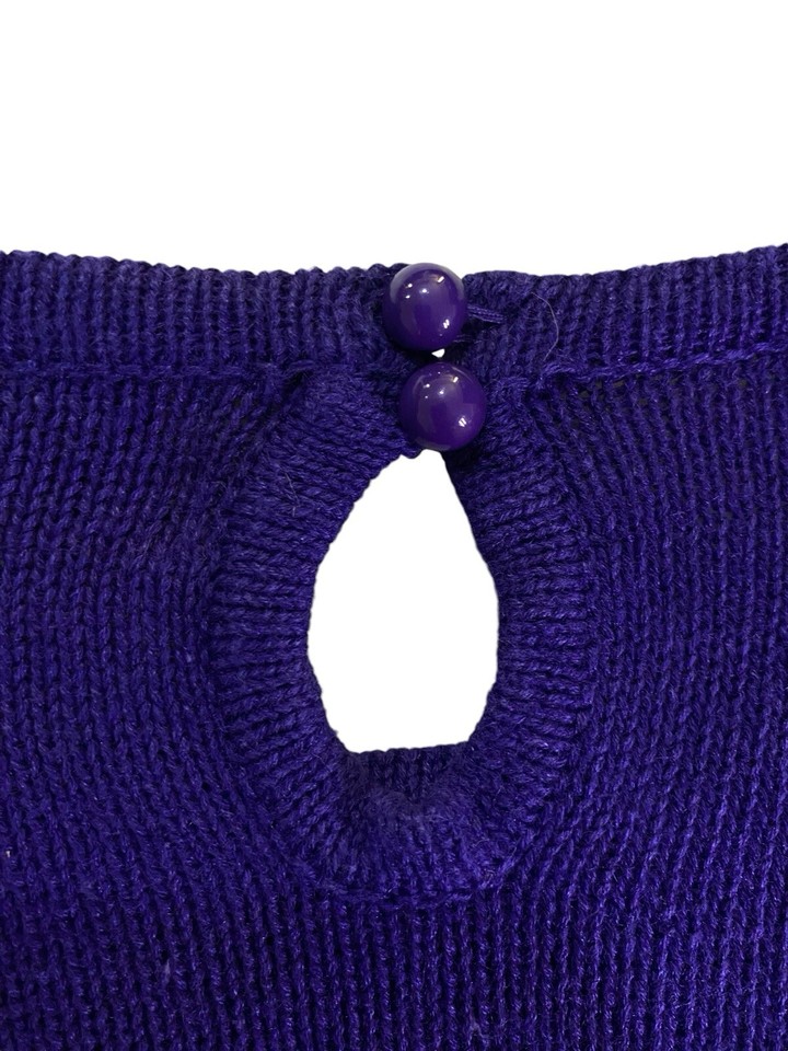 Victoria Harbour Vintage Sweater Womens Medium Purple Knit Colorful