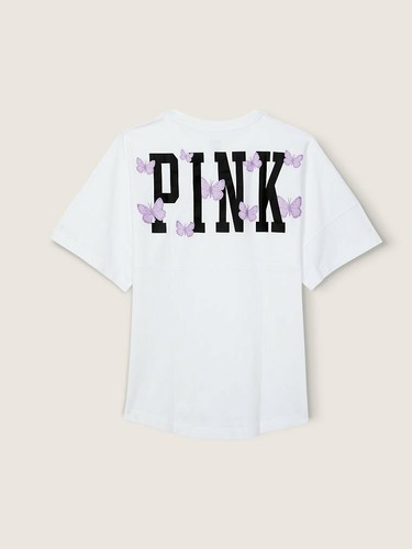 Victoria's Secret Pink Varsity Short Sleeve Crew Tee (CHOOSE YOUR COLOR) - Picture 6 of 66
