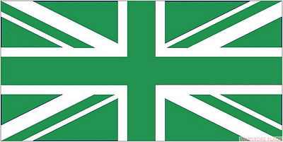 UNION JACK GRÜNE FLAGGE 3 X 2 FUSS 90 cm x 60 cm FAHNEN GROSSBRITANNIEN