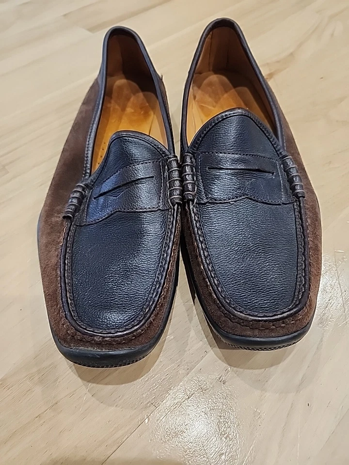 Allen Edmonds Hyde brown suede/leather driving shoe slip on moccasin 11.5 B - Image 4 of 4