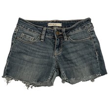 Bullhead Black Womens Shorts Size 0 Blue Denim Stretch Distressed Cut Off