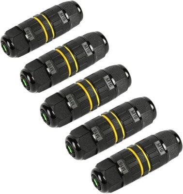 5 Pack IP68 Outdoor Waterproof Junction Box Electrical Cable Connector Easy to U