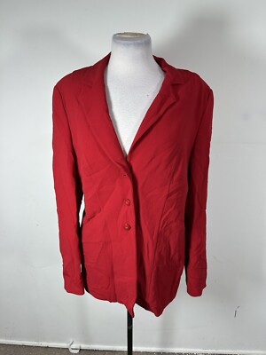 Escada Women s Red Colored Long Sleeve Jacket Size L