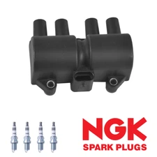 Ignition Coil & 4 NGK Iridium Spark Plugs for 2004-2008 Chevrolet Aveo 1.6L I4