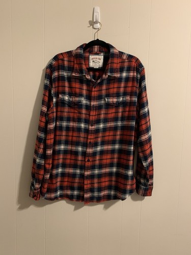 American Eagle Flannel Shirt Mens Size XL Plaid Soft Flap Pocket