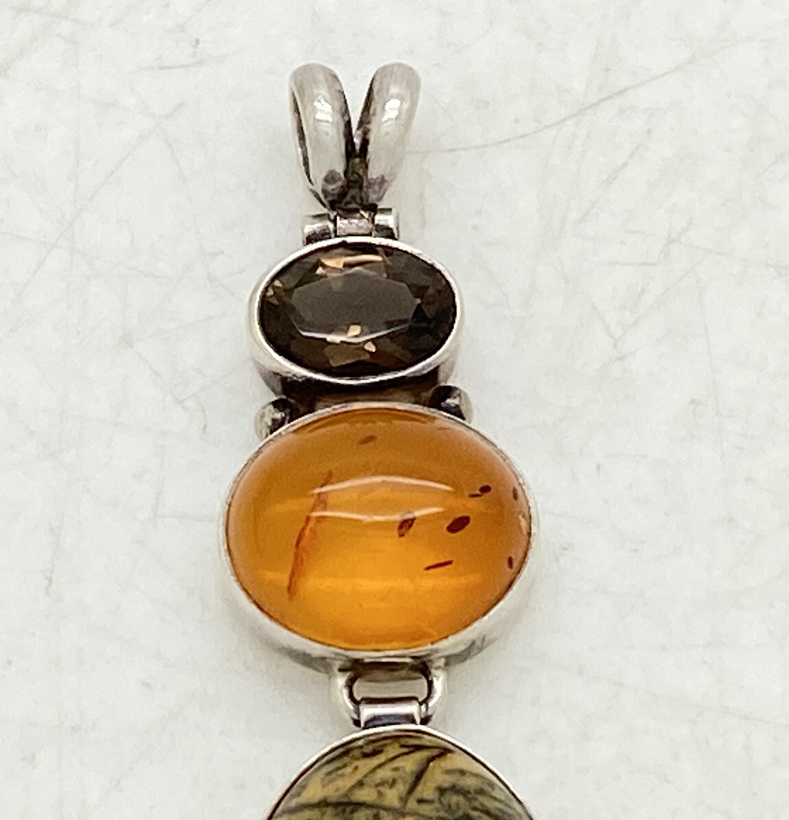Collier Pendentif Silpada - Argent 925, Turquoise, Jaspe, Ambre