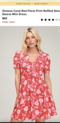 lulus red floral dress