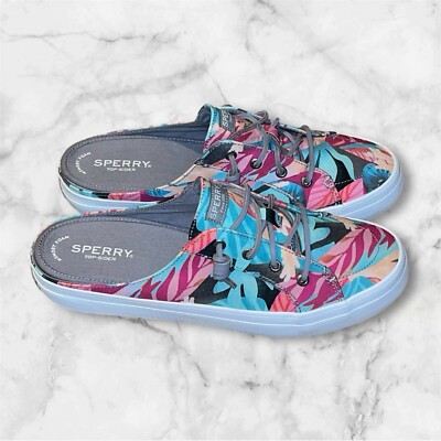 Womens Sperry Top Sider Crest Mule Coral Pink STS87455 Floral Sneakers  Shoes 10