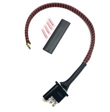 16" Custom Male Trailer Light Wiring Harness 18 Braided Copper Wire 4Way Flat