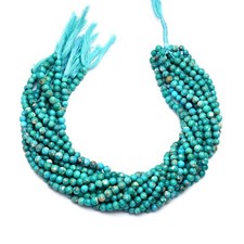 Arizona Turquoise Gemstone 5mm-6mm Smooth Round Loose Beads  13 Inches Strand
