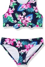 Kanu Surf Girls' Addie UPF 50 Beach Sport Racer Bikini 2-Piece Swimsuit Size 10