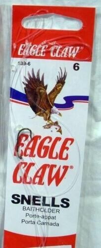 Hameçons Eagle Claw Snells 6/0 Nylawire – Lot De 6 (Neuf, Paquet)