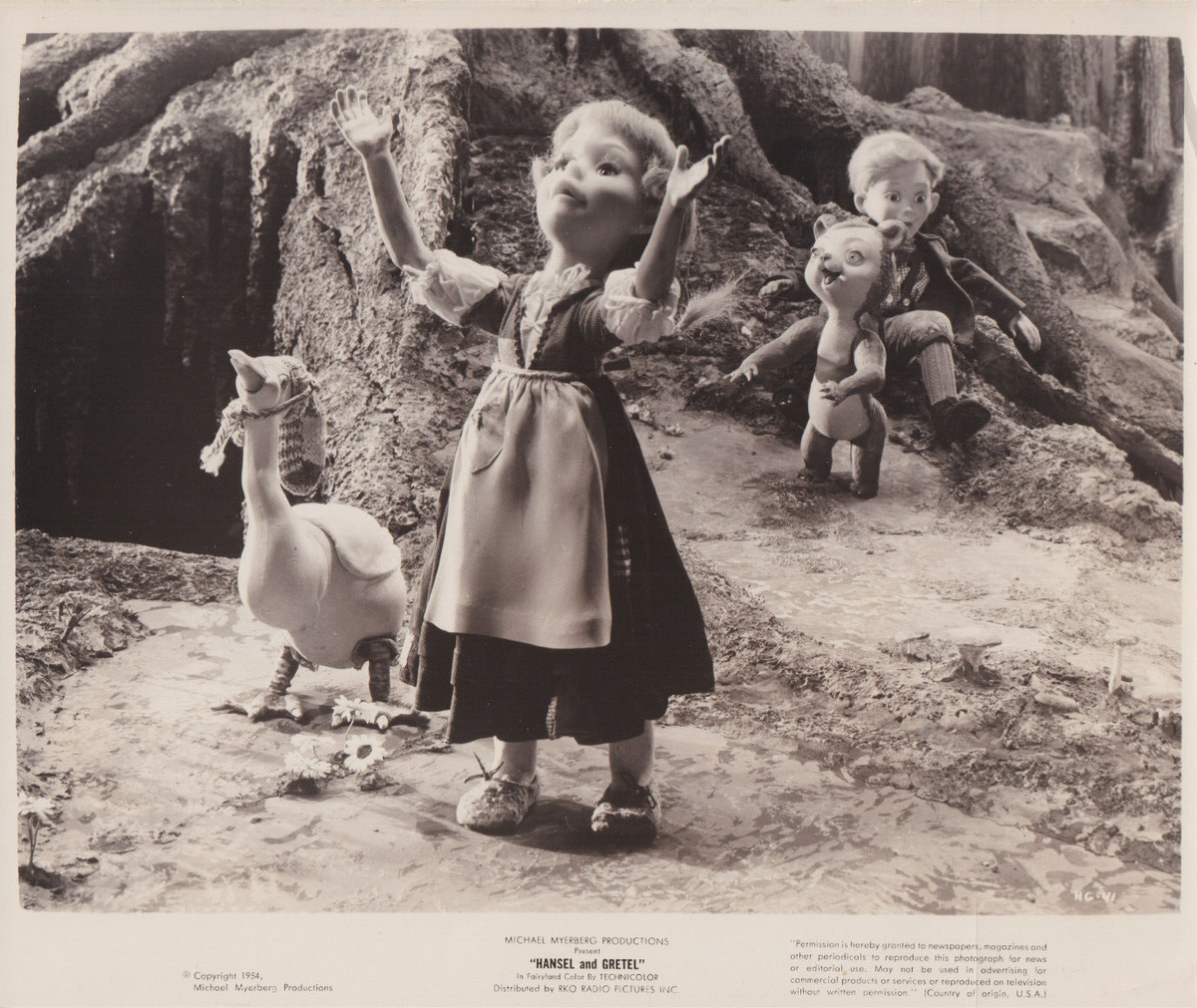1954 Press Photo Scene from the Animation Film 