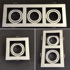 LED Recessed Ceiling Spotlights GU10 Tilt Single Double Triple Square Downlight