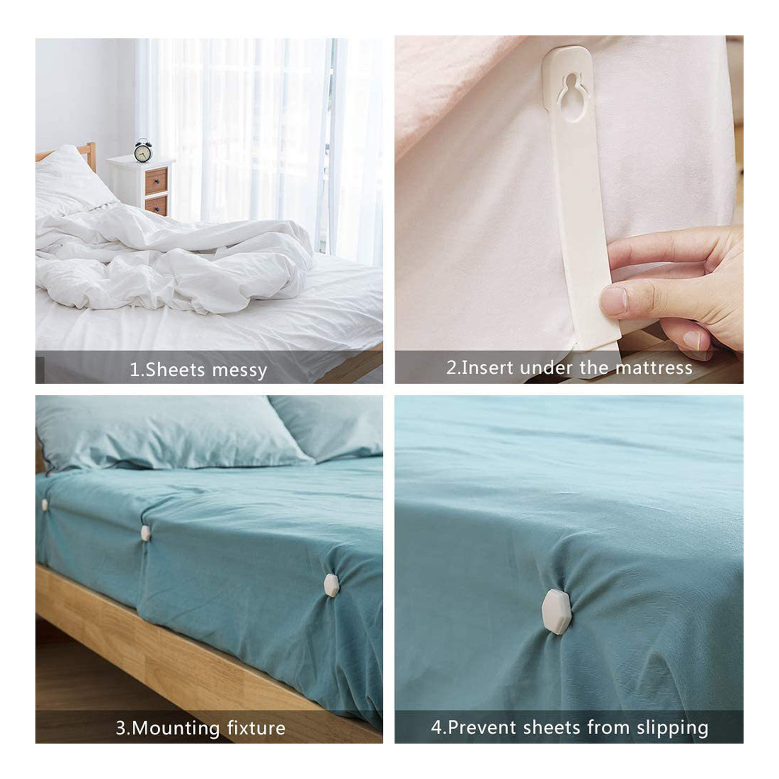 4pcs Quilt Holder Clips Reusable Seamless Coverlet Sheet Clip Sheet