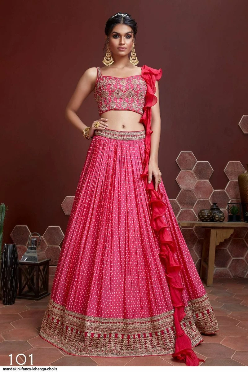 Lehenga Choli for Party Wear . Heavy Butter Silk Print & handmade Chan –  Cygnus Fashion