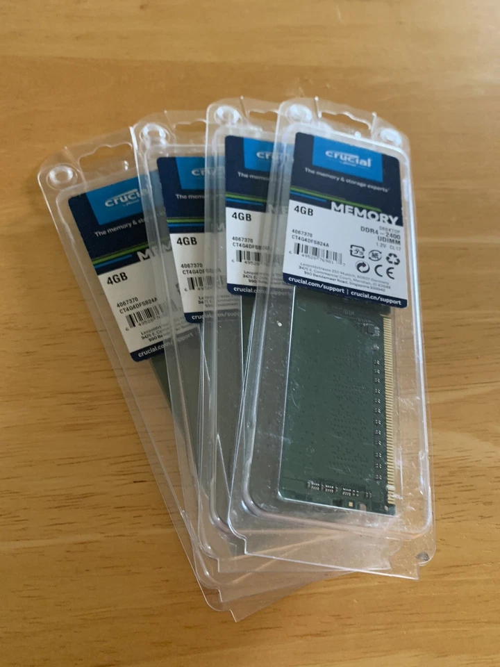 Crucial (4x4GB) 2400MHz DDR4 SODIMM RAM CT4G4SFS824A PC4-19200 260-Pin Memory - Image 2 of 3