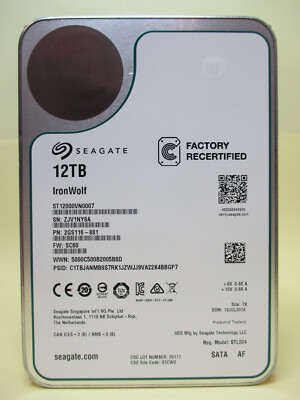 Seagate IronWolf - ST12000VN0007 - interne 3,5'' Sata3 NAS CMR Festplatte 12TB