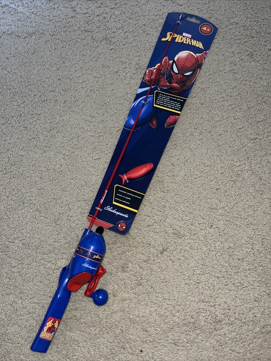 Shakespeare Spider-Man バスロッド Shakespeare Spiderman Fishing Pole Kit for Kids - Child's 2
