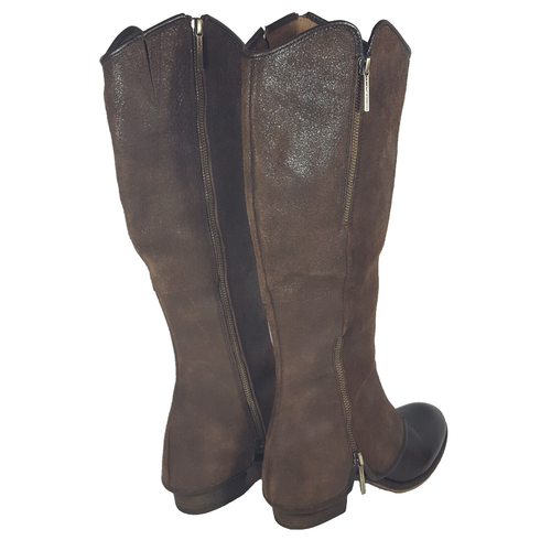 Donald Pliner Women's Boots Brown Leather Suede Knee High Equestrian Zip 7 - Picture 6 of 12