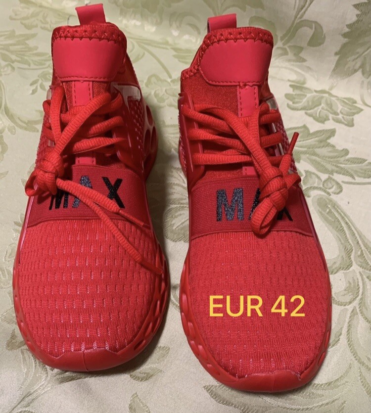 SAOLA Scarpe casual uomo corsa passeggio atletica sport tennis EUR 42 colore rosso.