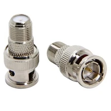 F to BNC Connector 2-Pack BNC Male to F Female Coax Adapter 75 Ohm RG6 RG59
