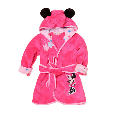 CARTOON HOODED FLANNEL LONG SLEEVE CHILDREN BATHROBE free shipping - Picture 2 of 7