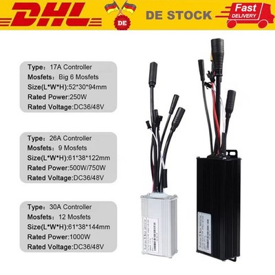 17A 26A 30A 3 Mode Sine Wave Controller 24V/36V/48V for 250W-1000W Motor DE