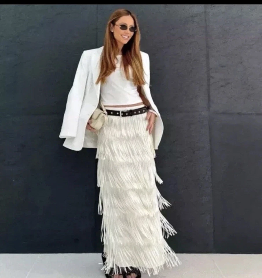 ZARA NUEVA FALDA LÁPIZ CRUDO FLECOS COLECCIÓN ZW TALLA S REF. 4786/302 Foto 2 de 4