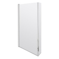 L Shaped Shower Bath Screen 1430x795x150mm Chrome Hinged Fixed