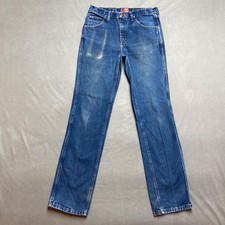 Wrangler 36MWZ Jeans Mens 32x36 Blue Slim Fit Straight USA Denim Workwear