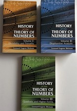 History of the Theory of Numbers Vol I, II,  III Leonard Dickson Lot of 3 PB