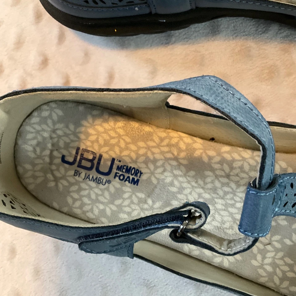 JBU by Jambu Sahara Blue Vegan Leather Cutout Mary Jane Comfort Shoes 10M - Image 4 of 4
