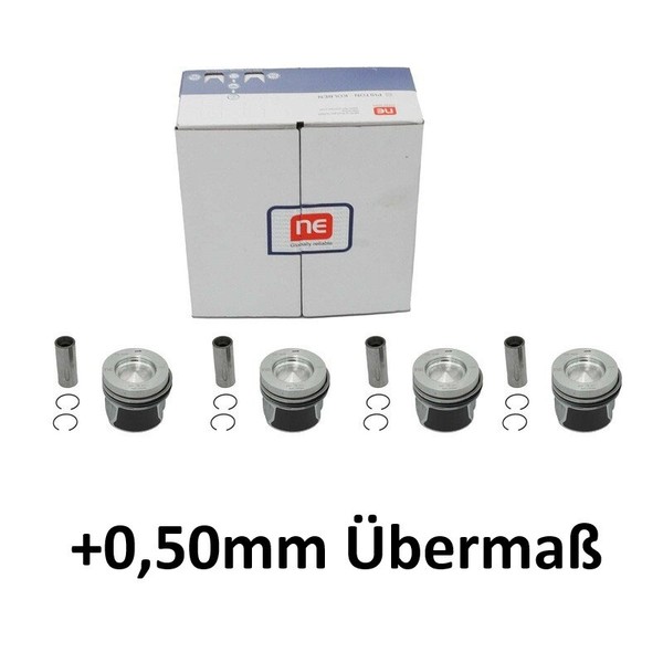 4X Kolben +0,50Mm ÜBermaß FüR VW 1.6 TDI CAY CLN NE 130050002521-image