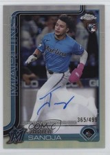 2025 Topps Chrome Rookie Refractor 365/499 Javier Sanoja #RA-JSA Auto yf0