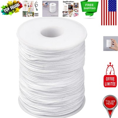 Handmade Quality 100 Yards White Nylon Braided Cord - Ideal for Crafts & Repairs