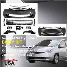 For 2004-2009 Toyota Prius Complete Front Bumper Cover Kit W/ Grill Inner Fender