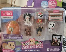 Adopt Me Perfect Pups 6-Pack Figure Set Water-Reveal Egg Scratch-Off Task