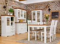 Landhaus Wohn Esszimmer Set 8Tlg Garnitur Tisch Anrichte StüHle Vitrine MöBel