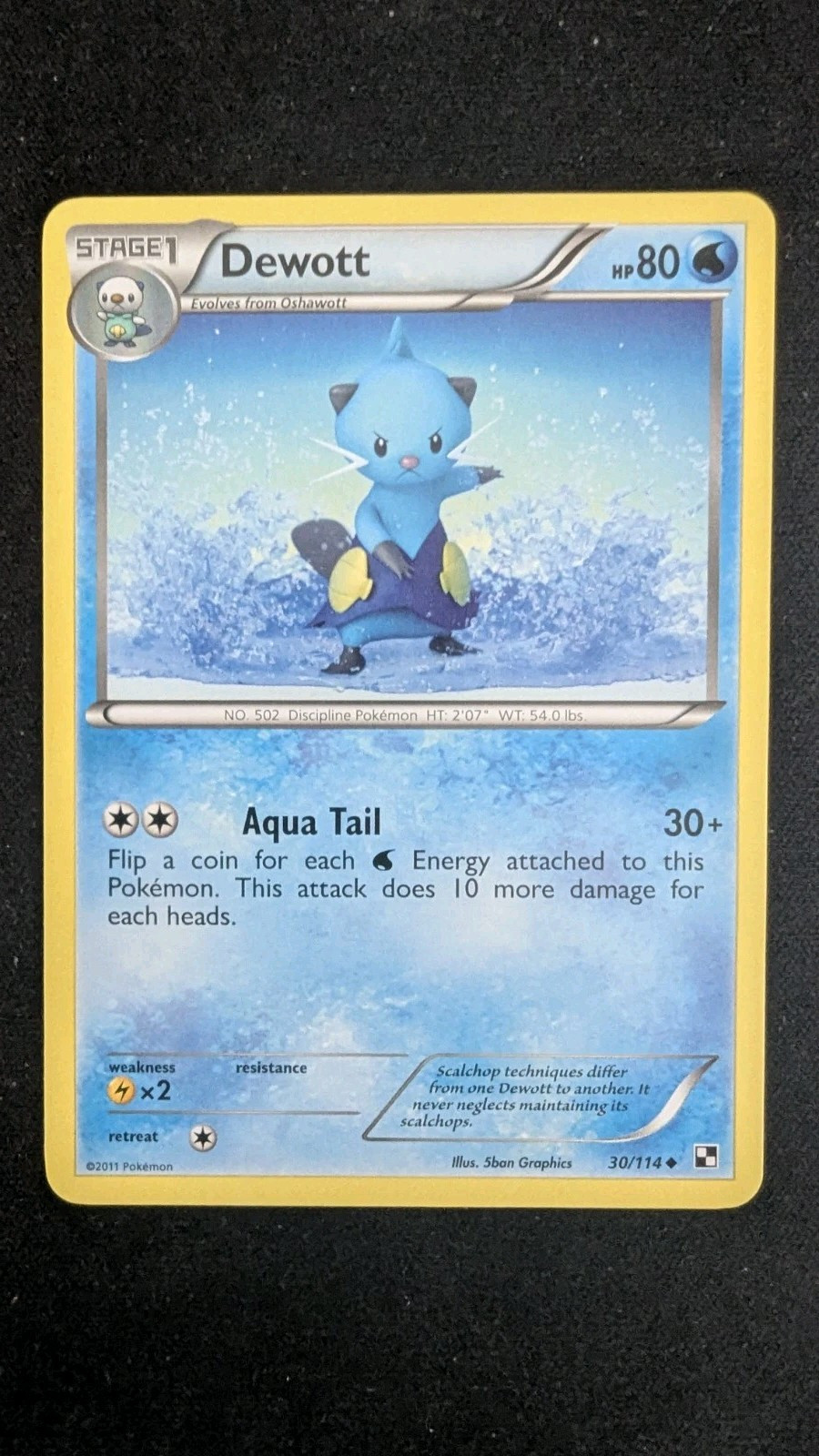 Dewott - 30/114 - Black & White Pokemon Card LP