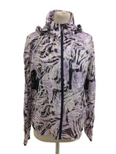 Goodmove Women's Jacket Purple Mix Swirl Print L/Sleeve Hood Lightweight New F1