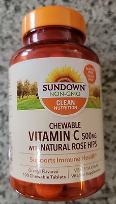 1 Sundown Chewable vitamin C 500 mg with natural Rose Hips.  Exp. 01/27