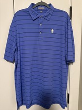 Men's Peter Millar Summer Comfort Polo Size XL - Blue With Black Stripes